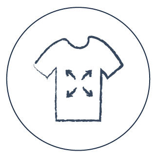 fits icon drawn t-shirt with stretch guides