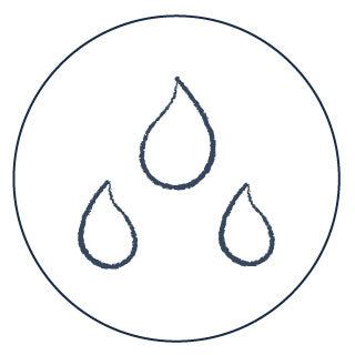 waterproof icon with waterdrops