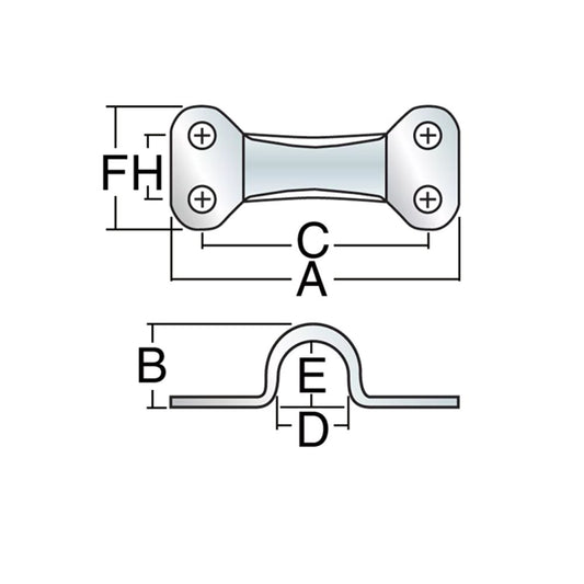 Harken 1558 Double Fastening Eye Strap.