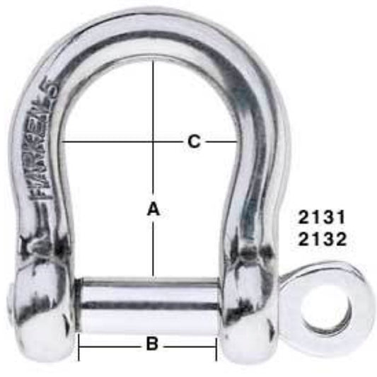 Harken 2132 5mm Forged Shallow Bow Shackle.