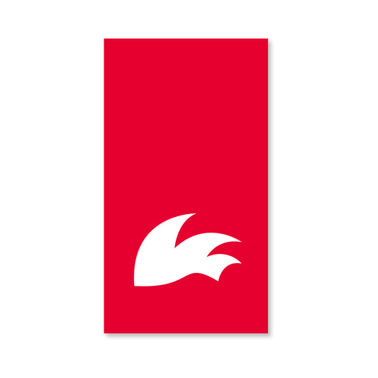 Rooster 'Drop' Sail Sticker (FOR LARGE MYLAR) - 500mm x 1000mm - RED/WHITE.