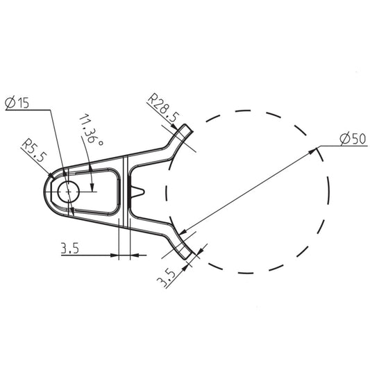 Selden 508-740-01 Gooseneck for the 2420 mast section.