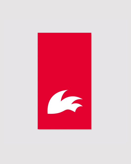 Rooster 'Drop' Sail Sticker (FOR MYLAR) - 300mm x 600mm - RED/WHITE.
