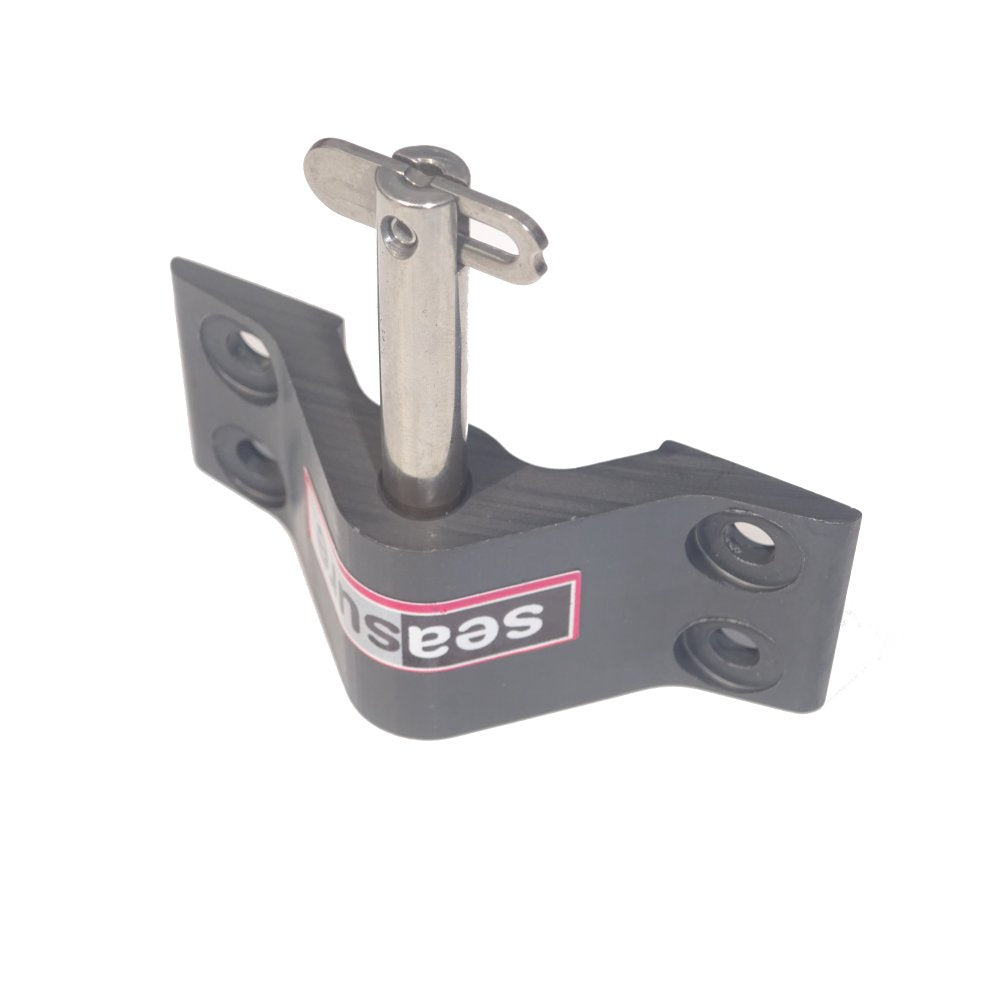 Seasure 18.14DL 5mm Bottom Transom Pintle - 4 Hole Mounting, Drop Nose Pin
