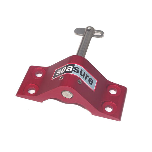 Seasure 18.14DLR 5mm Bottom Transom Release Pintle (RED) - 4 Hole Mounting, Drop Nose Pin