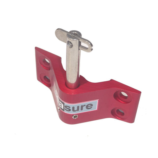 Seasure 18.14DLR 5mm Bottom Transom Release Pintle (RED) - 4 Hole Mounting, Drop Nose Pin.