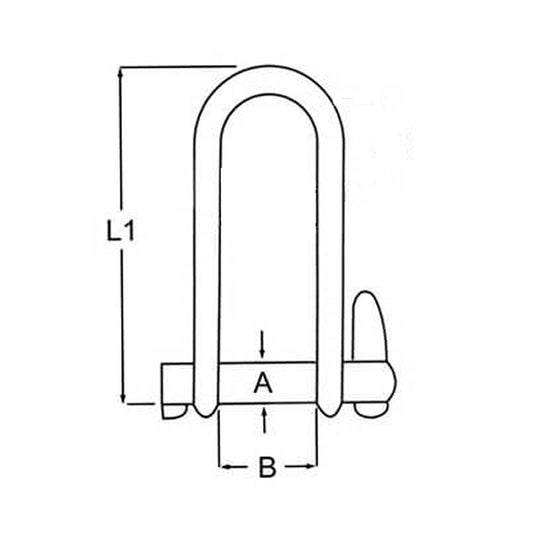 Halyard Shackle with locking pin