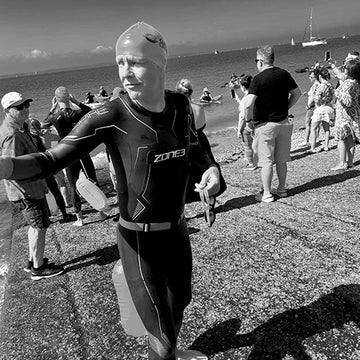 photo of rigger doing their sport of choice of open water swimming