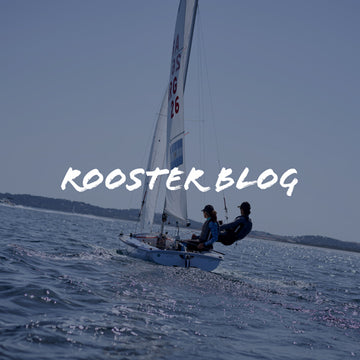 420 sailors sailing with text overlay 'Rooster blog'